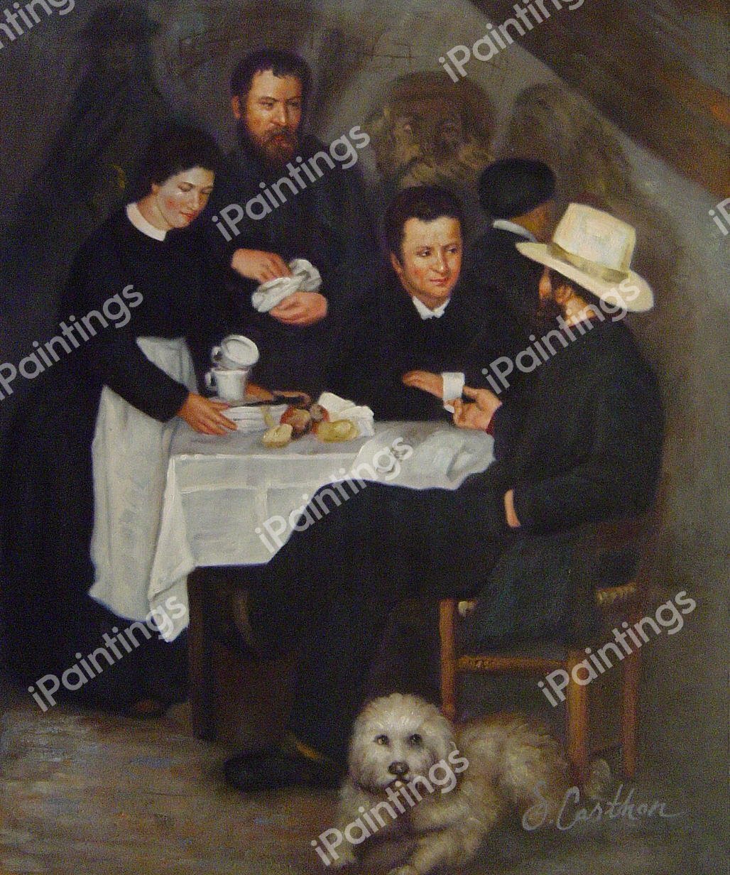 Mother Anthony's Inn At Marlotte. The painting by Pierre-Auguste Renoir