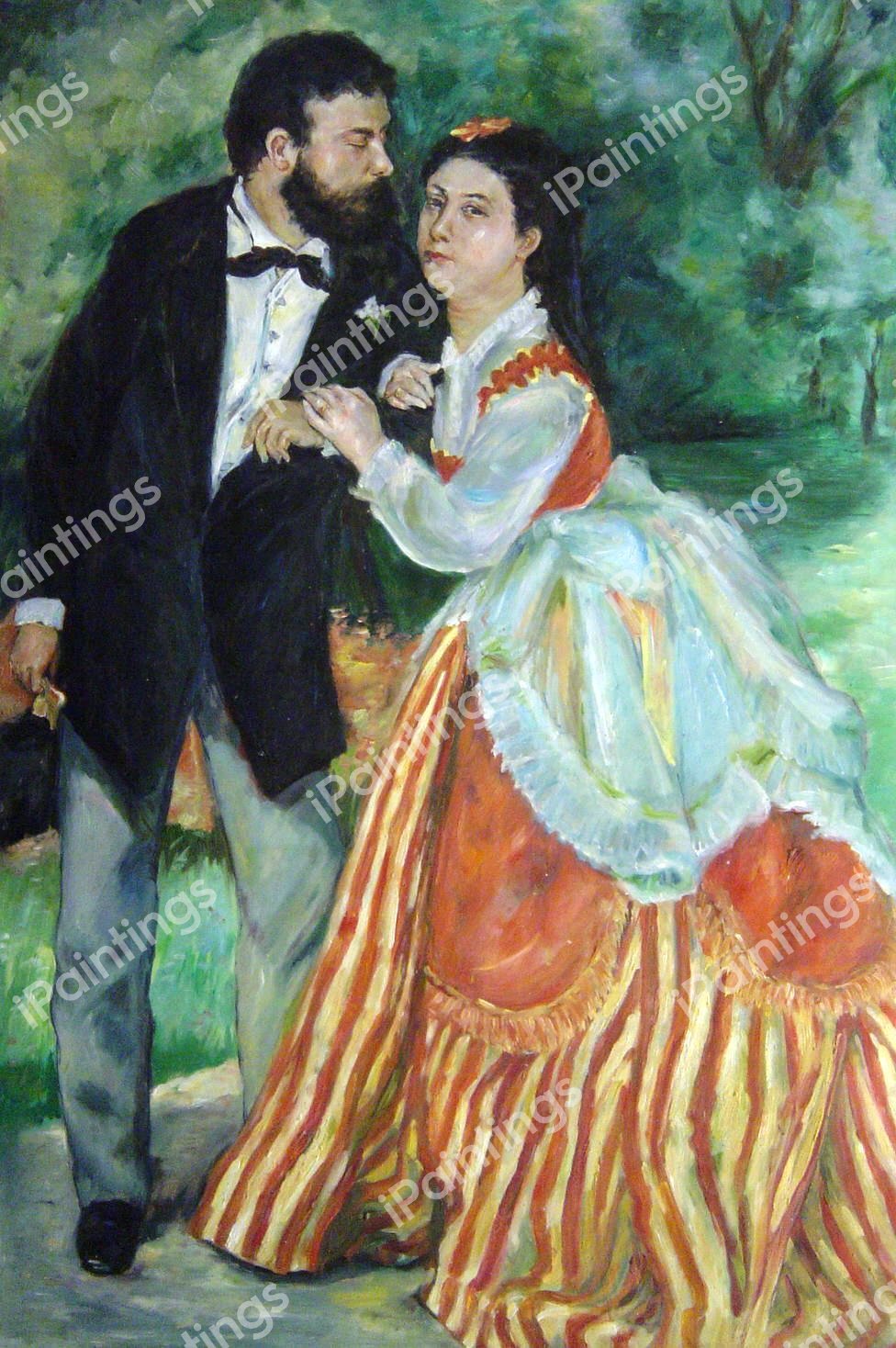 Mr. Alfred Sisley And His Wife. The painting by Pierre-Auguste Renoir