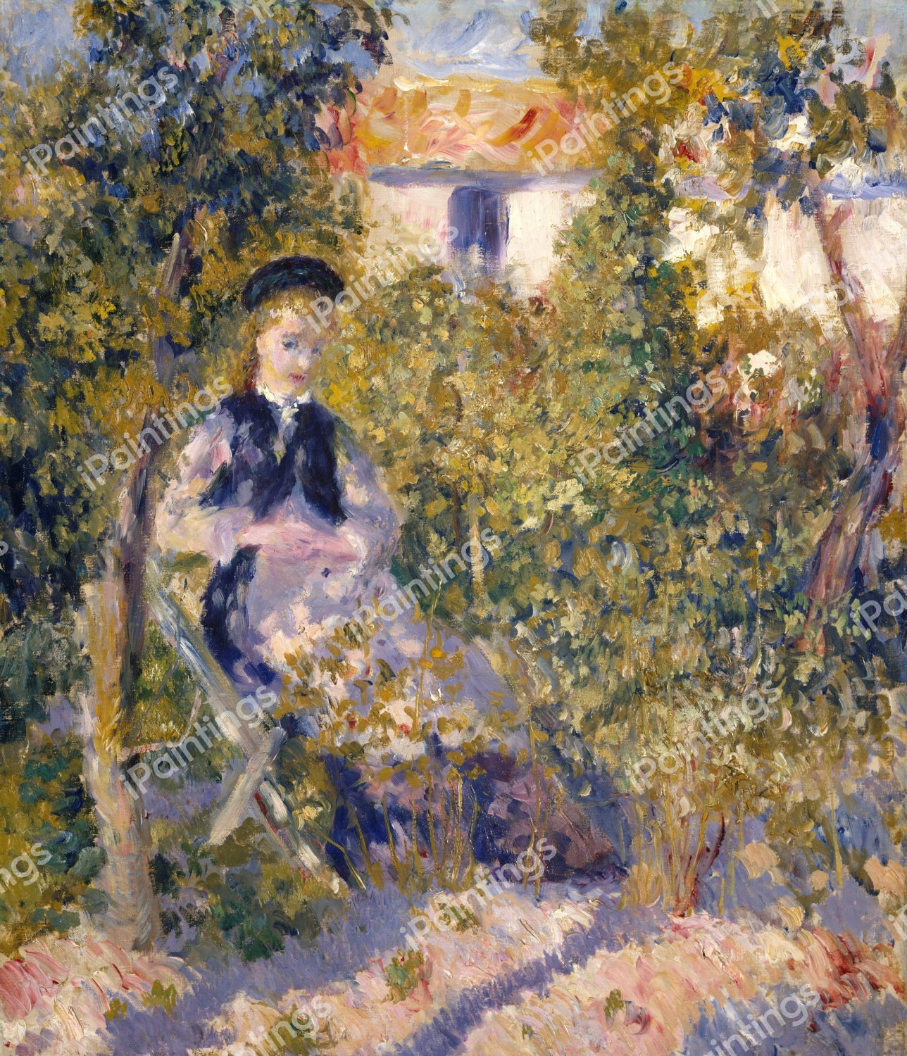 Nini in the Garden (Nini Lopez). The painting by Pierre-Auguste Renoir