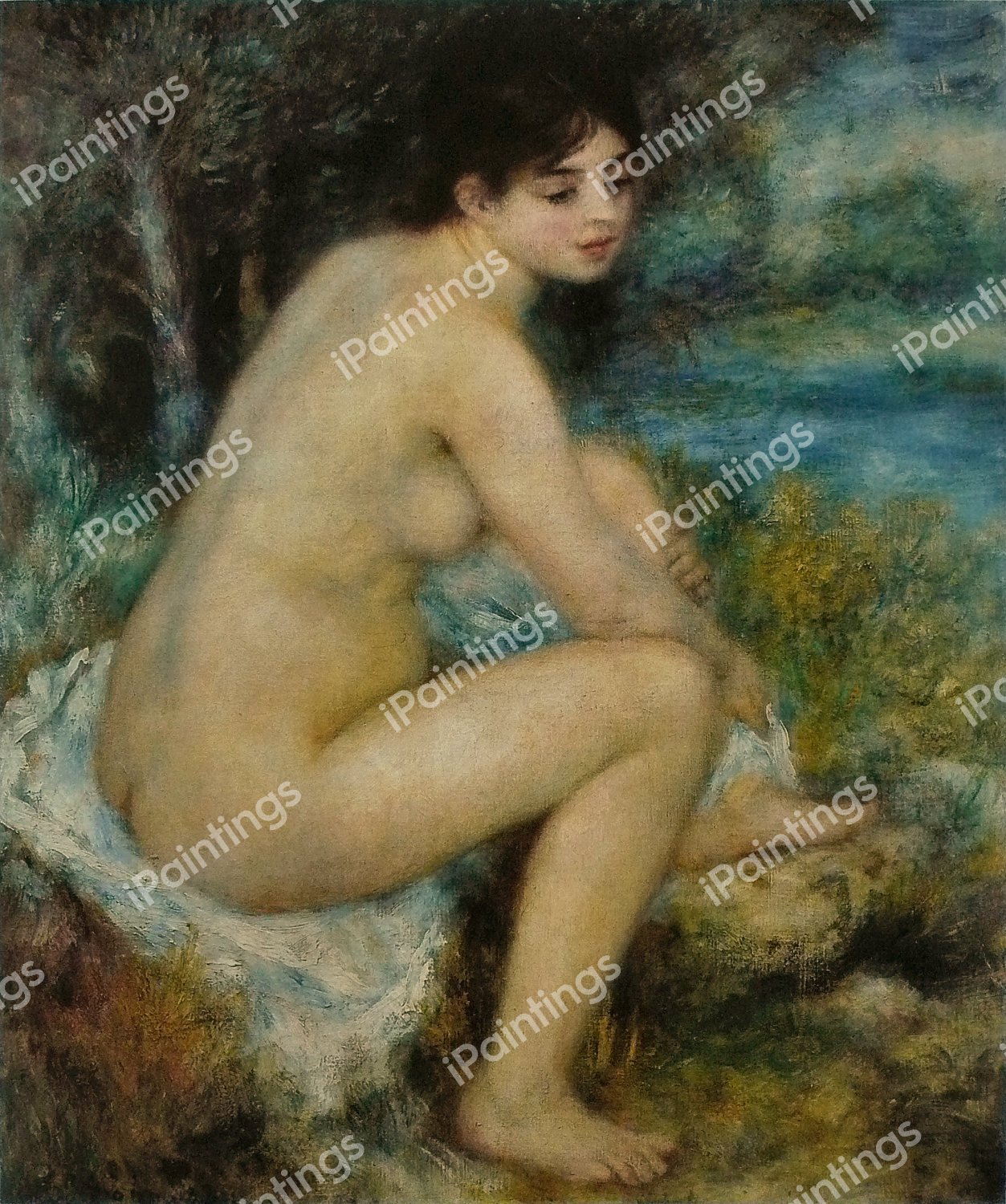Nude Woman in a Landscape. The painting by Pierre-Auguste Renoir