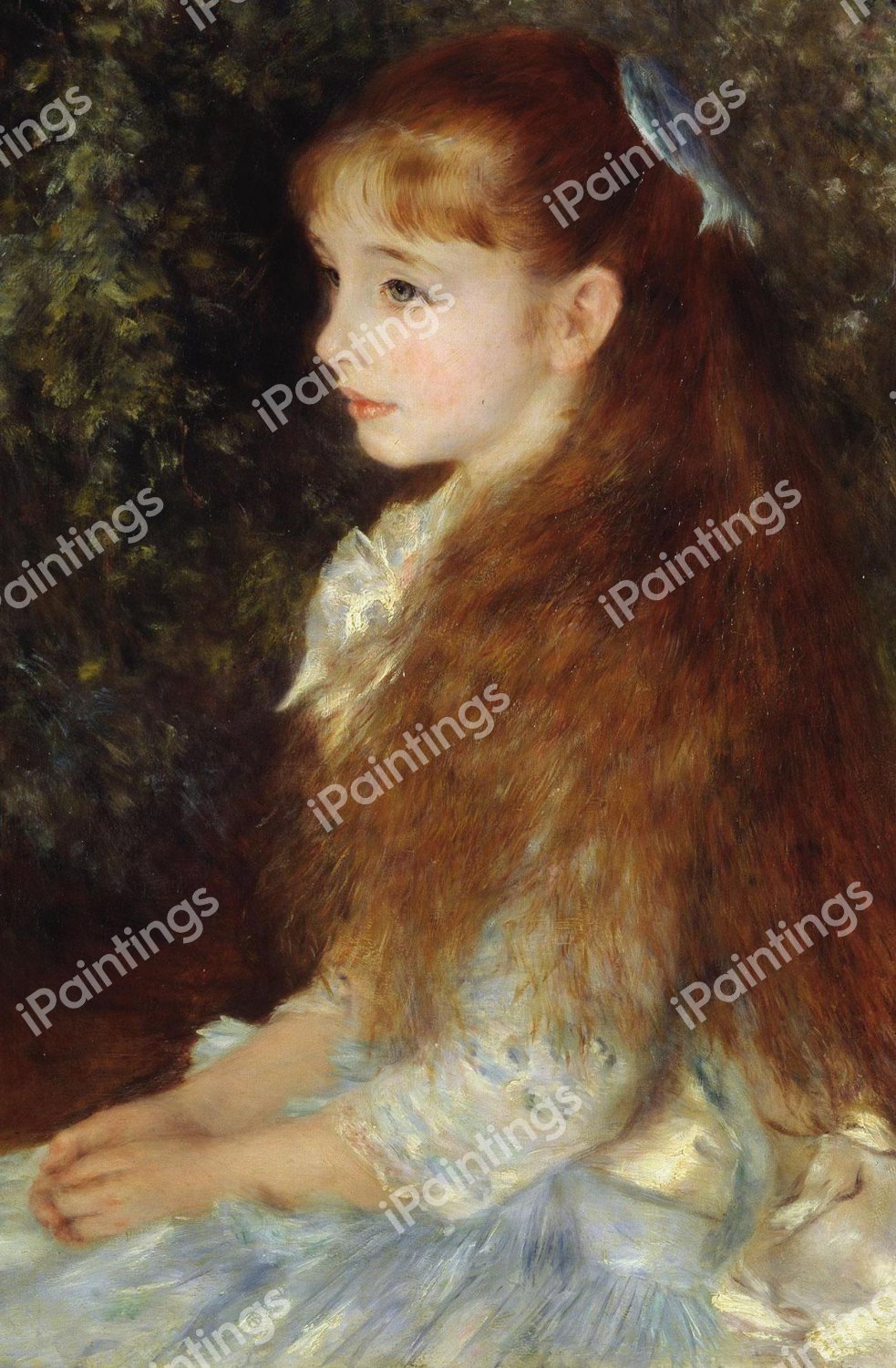 Portrait of Irène Cahen d'Anvers (also known as Little Irene). The painting by Pierre-Auguste Renoir