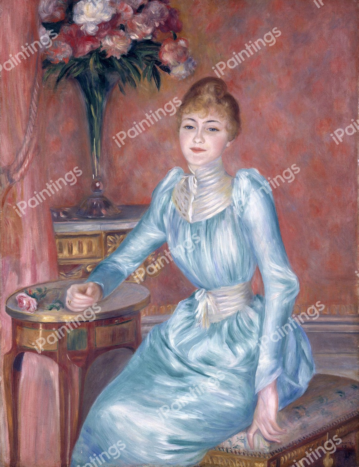 Portrait of Madame de Bonnieres. The painting by Pierre-Auguste Renoir