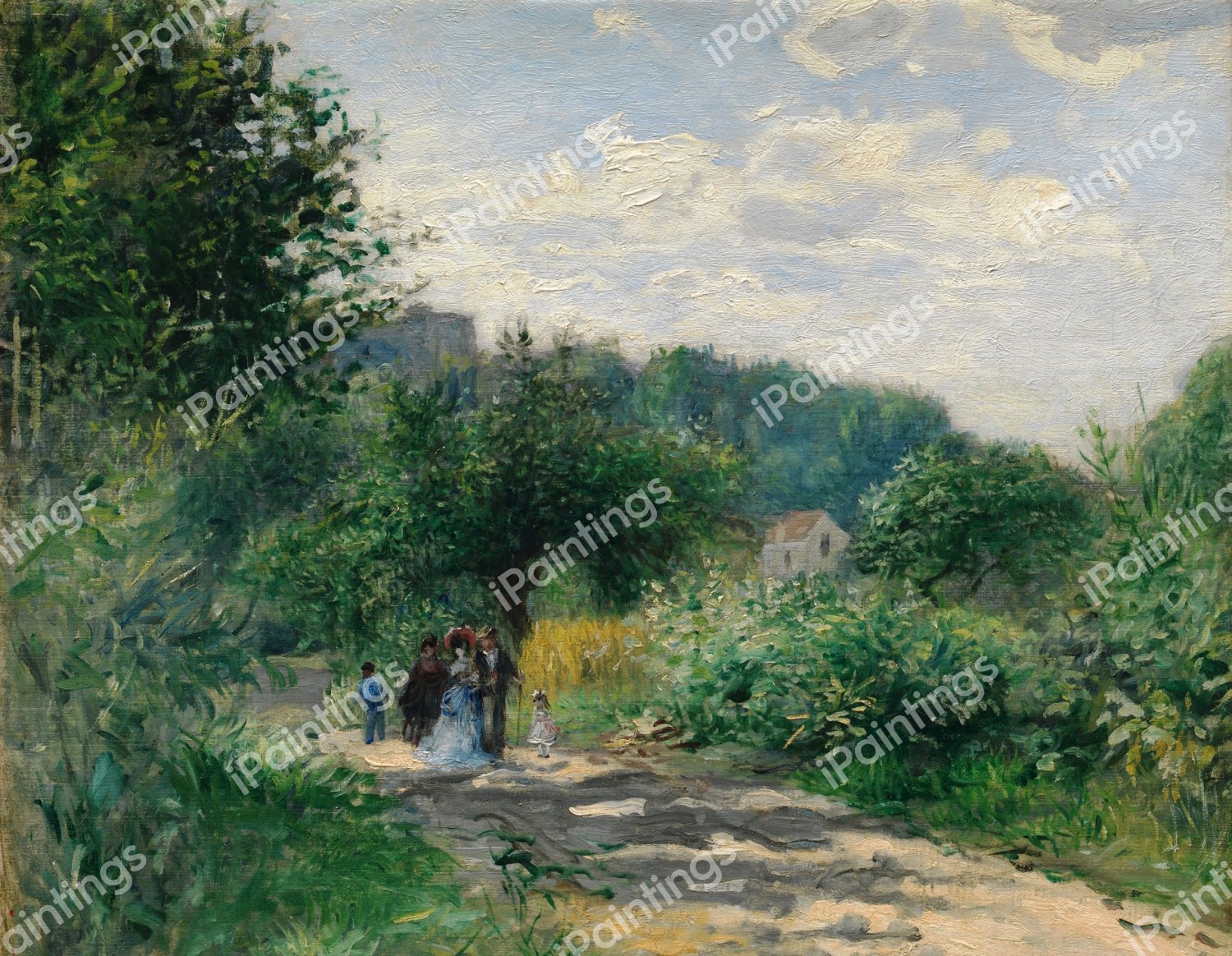 Road in Louveciennes. The painting by Pierre-Auguste Renoir