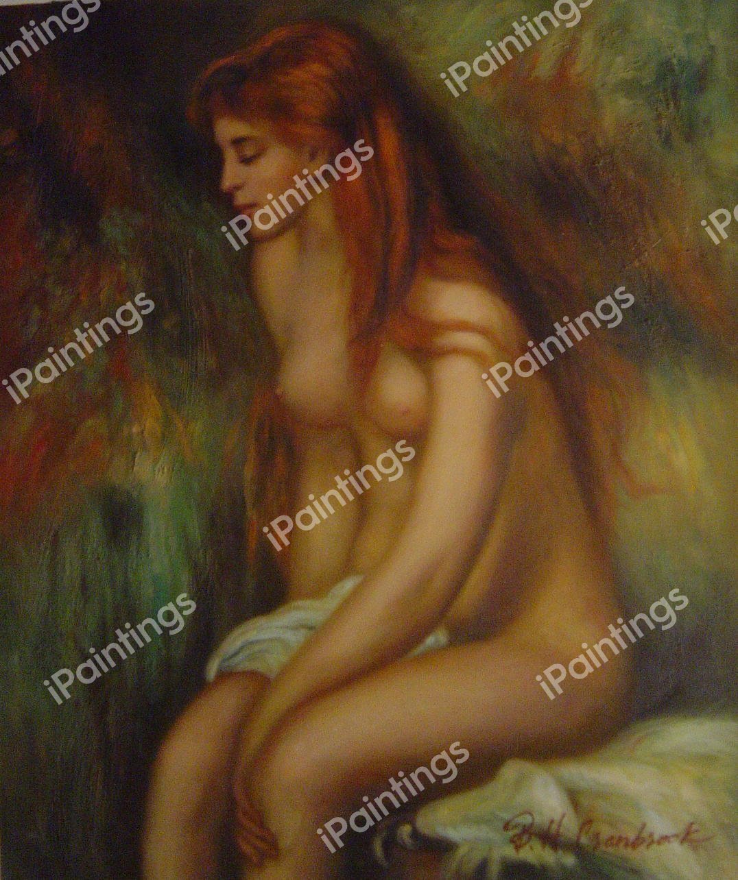 Seated Bather. The painting by Pierre-Auguste Renoir