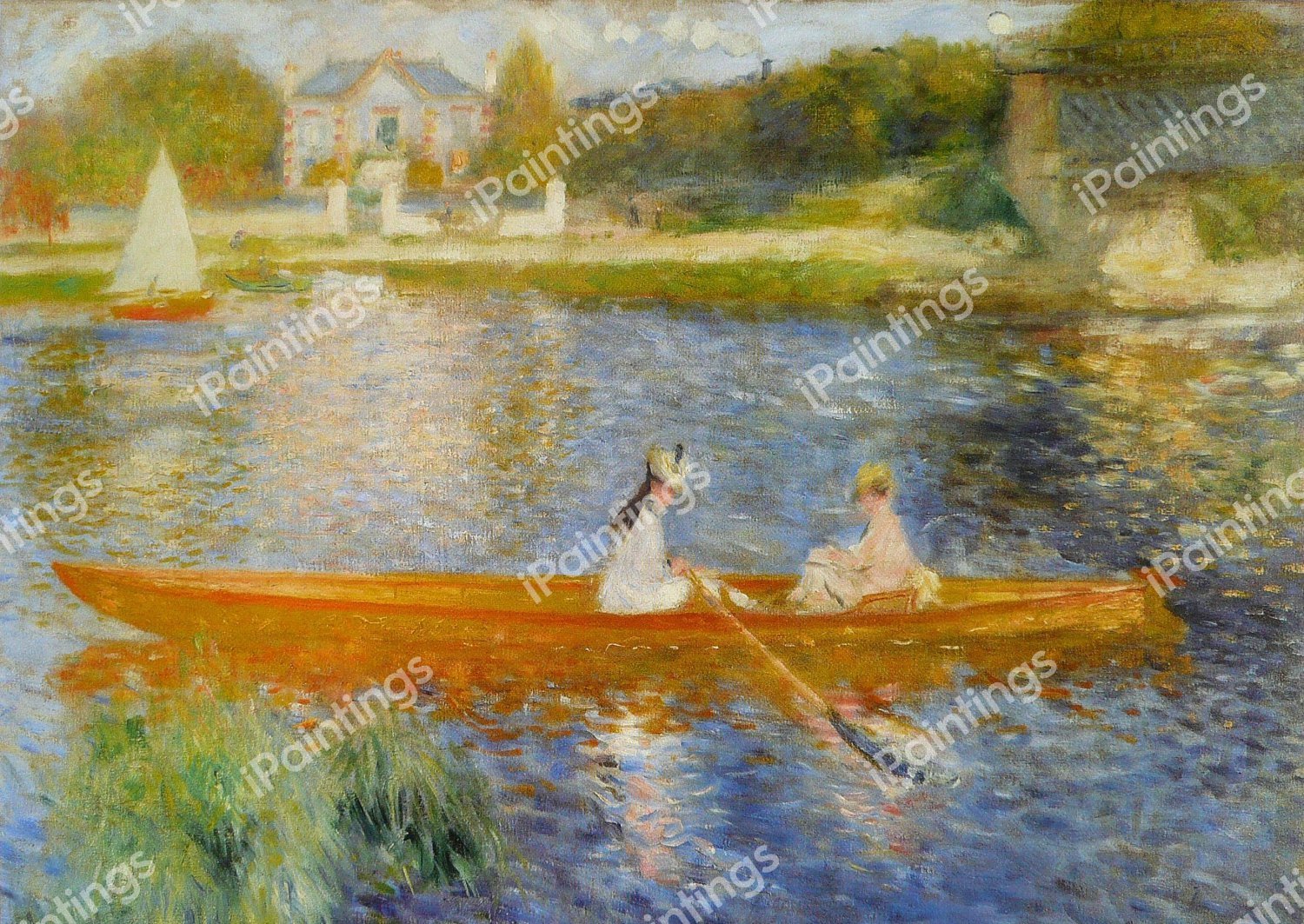 Seine At Asnieres. The painting by Pierre-Auguste Renoir
