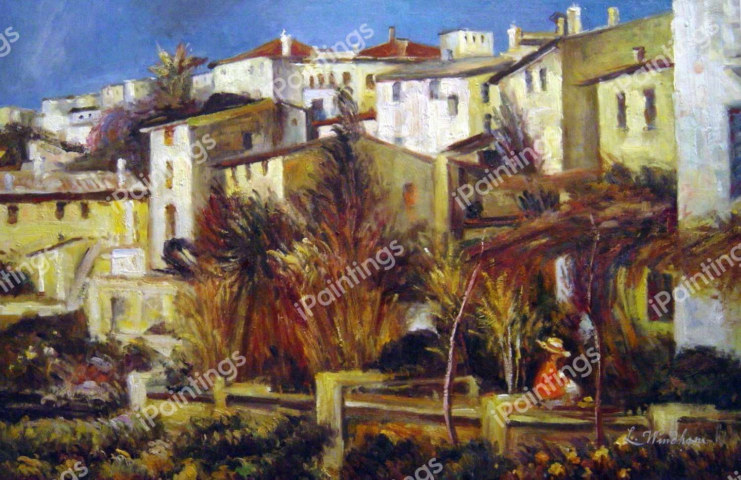 Terrace At Cagnes. The painting by Pierre-Auguste Renoir