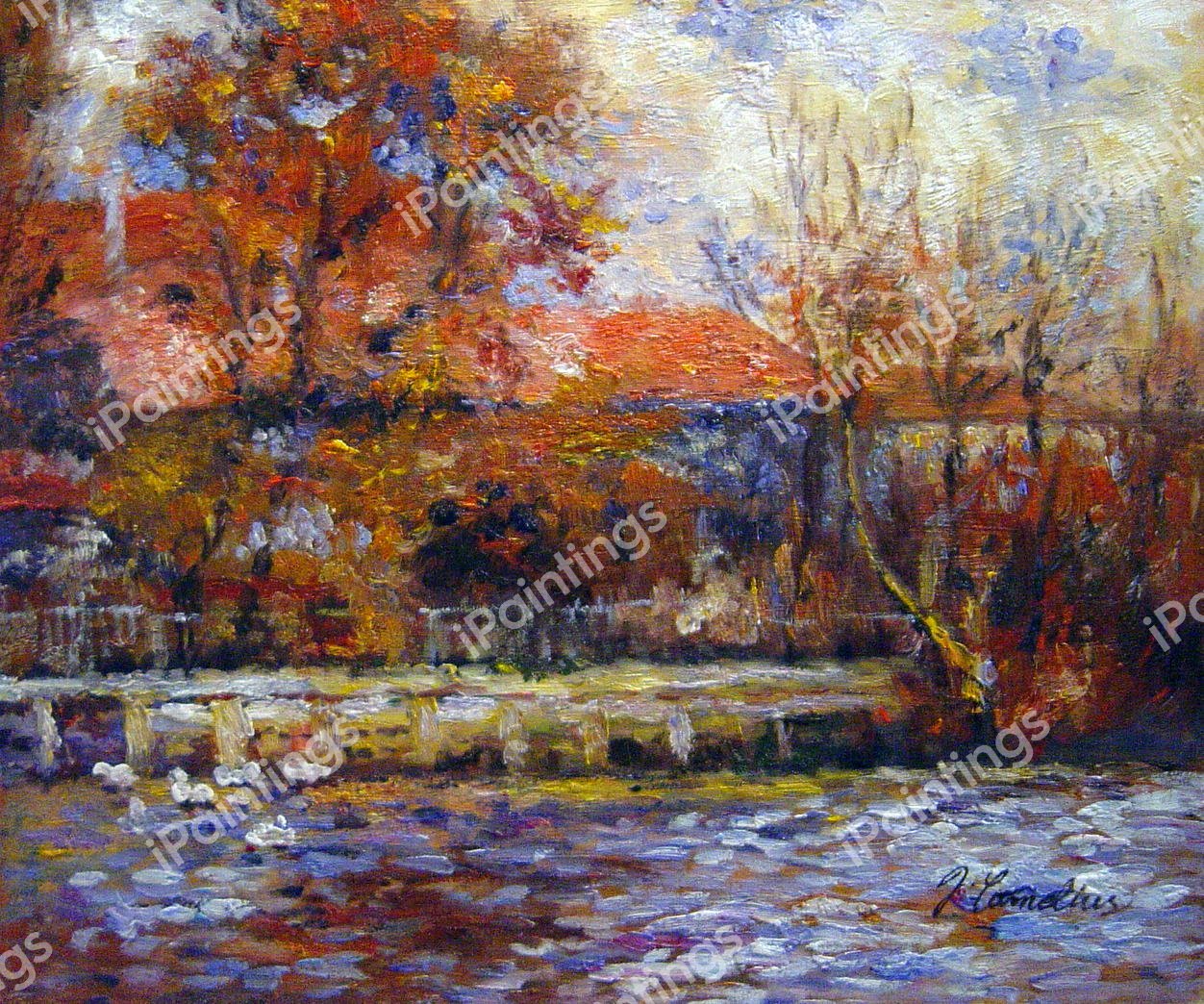 The Duck Pond. The painting by Pierre-Auguste Renoir