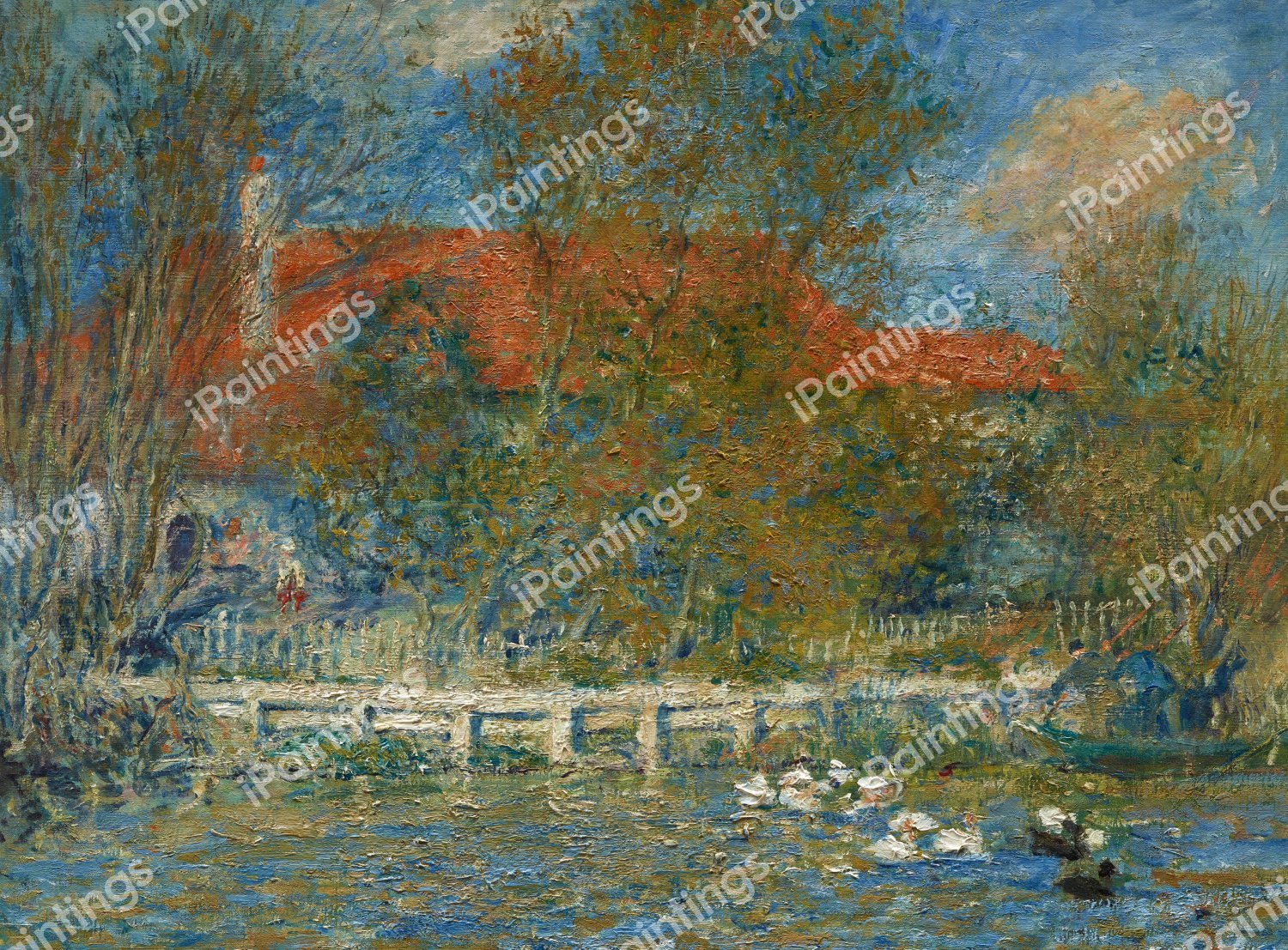 The Duck Pond. The painting by Pierre-Auguste Renoir