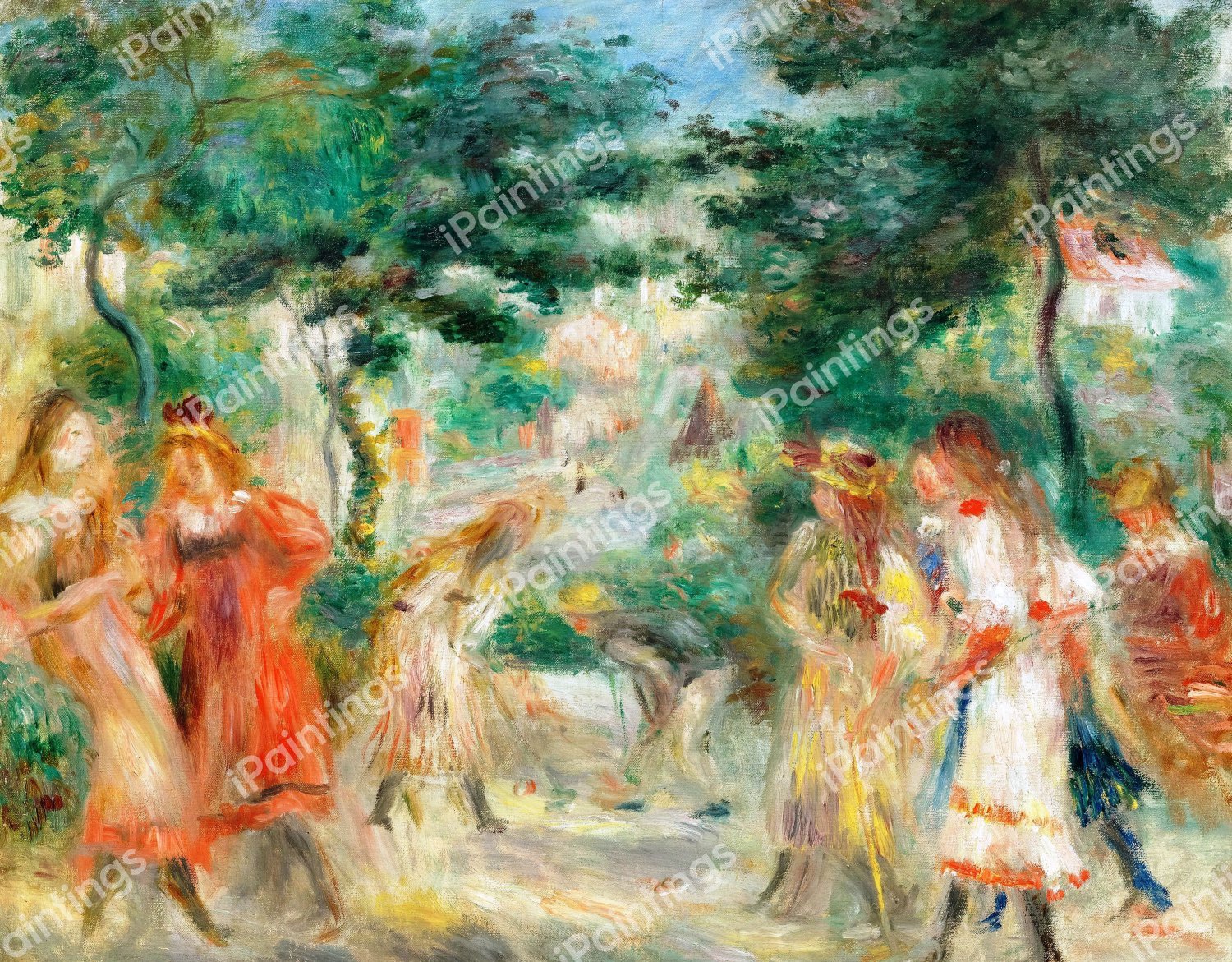 The Game of Croquet (Children in the Garden of Montmartre). The painting by Pierre-Auguste Renoir