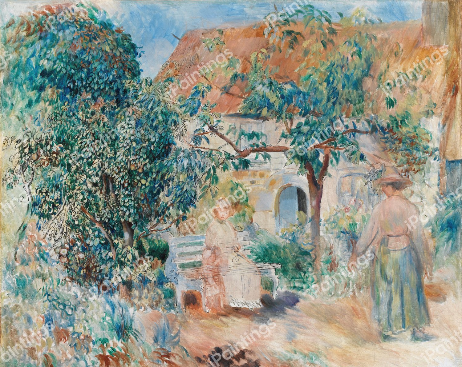 The Garden in Brittany. The painting by Pierre-Auguste Renoir