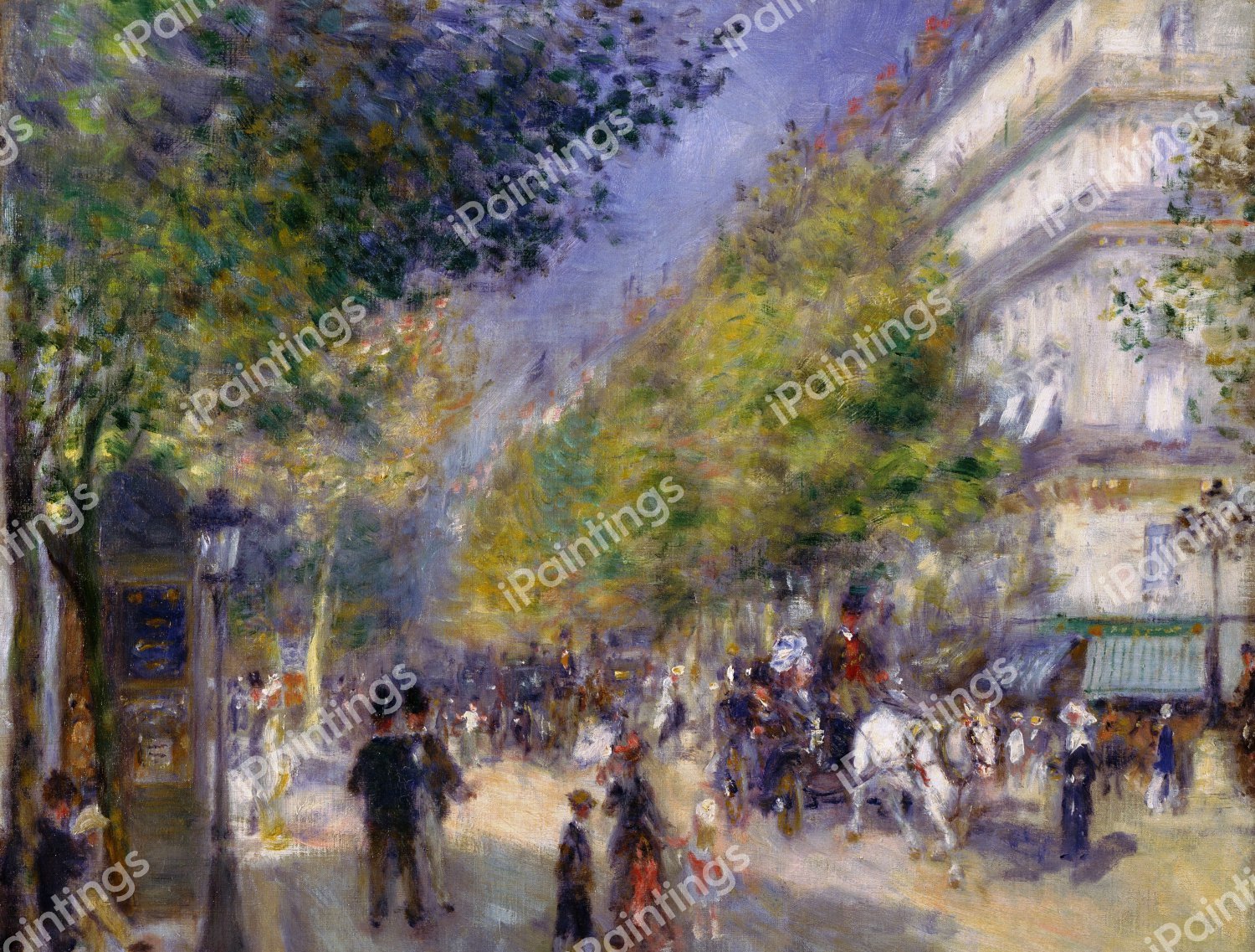 The Grands Boulevards. The painting by Pierre-Auguste Renoir