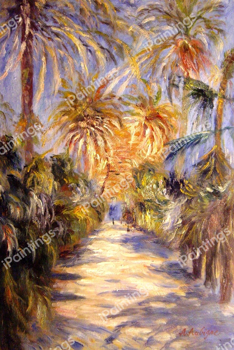 The Jardin d&#39 Essai, Algiers. The painting by Pierre-Auguste Renoir