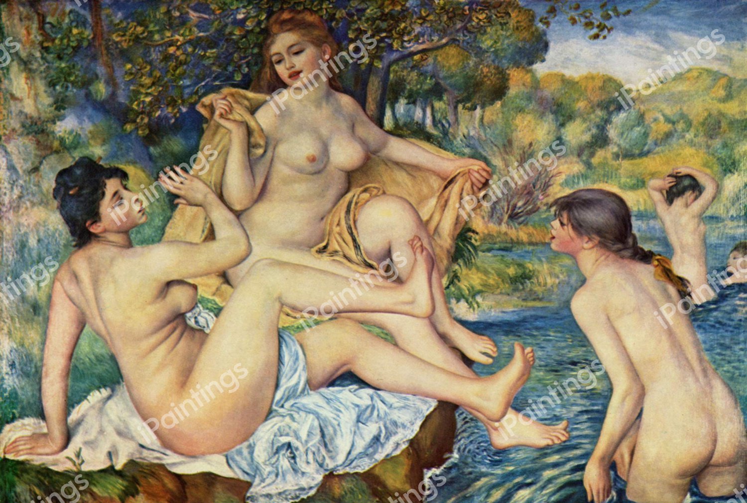 The Large Bathers. The painting by Pierre-Auguste Renoir