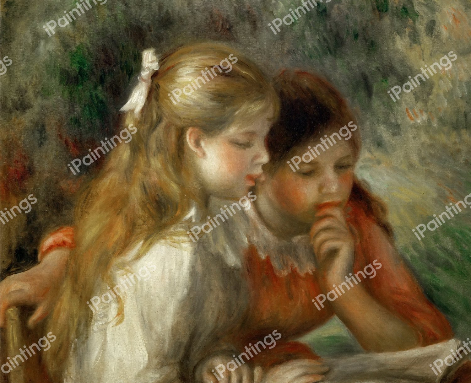The Reading. The painting by Pierre-Auguste Renoir
