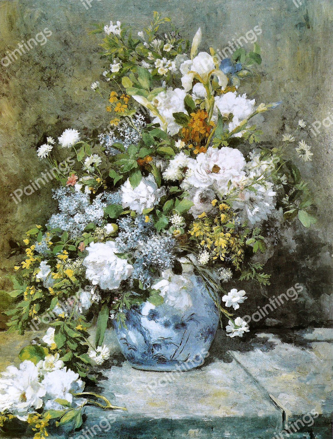 The Spring Bouquet. The painting by Pierre-Auguste Renoir