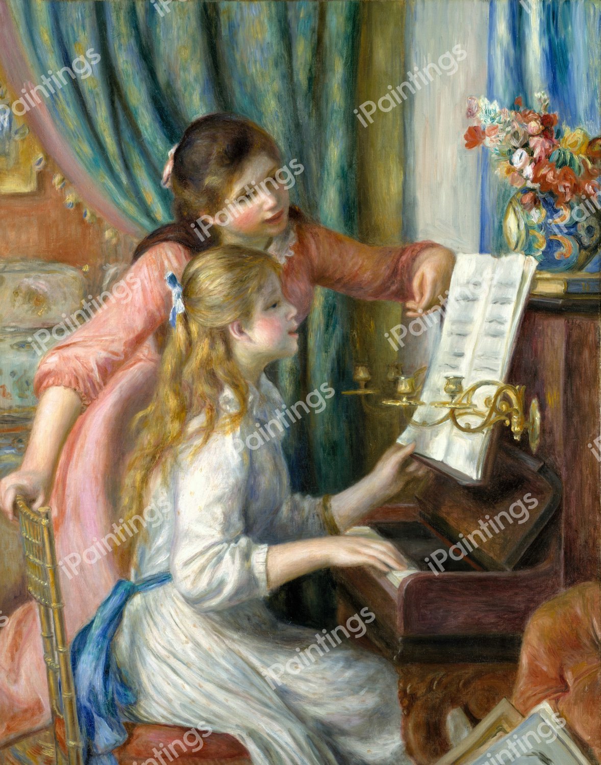 The Two Young Girls at the Piano. The painting by Pierre-Auguste Renoir