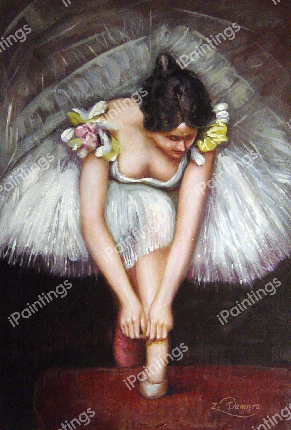 The Ballerina Before The Ballet. The painting by Pierre Carrier-Belleuse