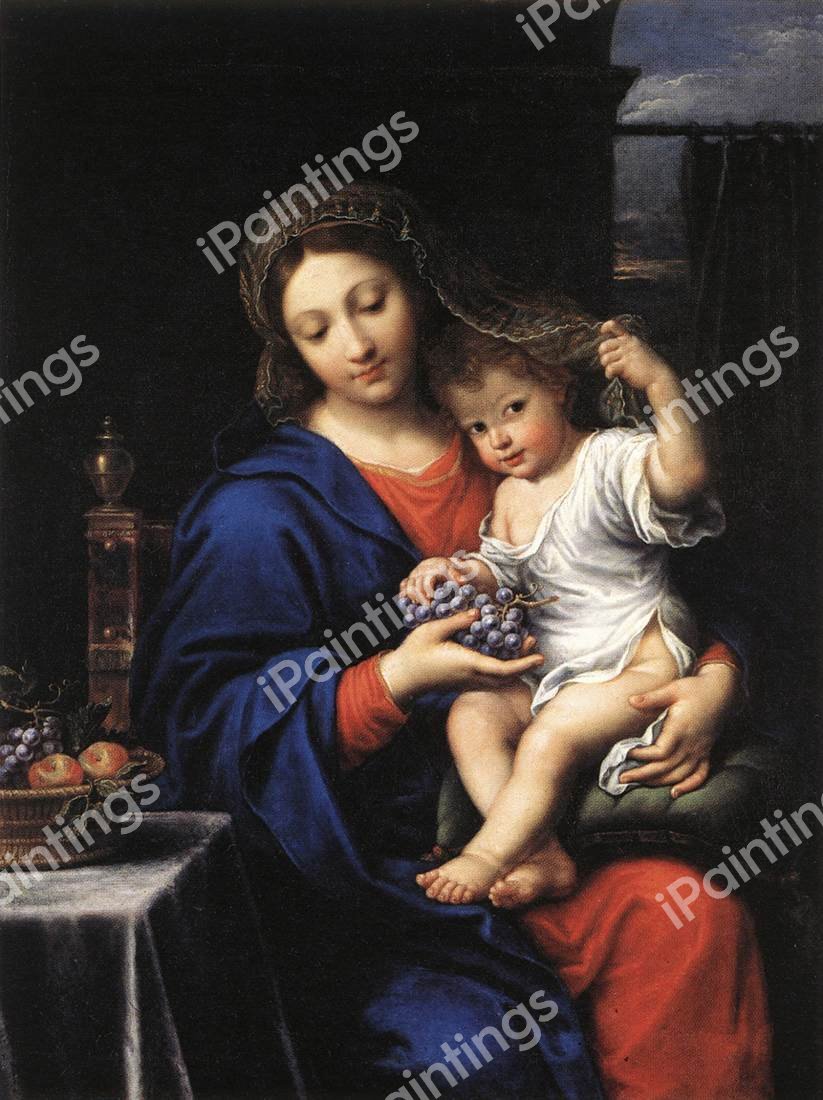 A Virgin of the Grapes. The painting by Pierre Mignard