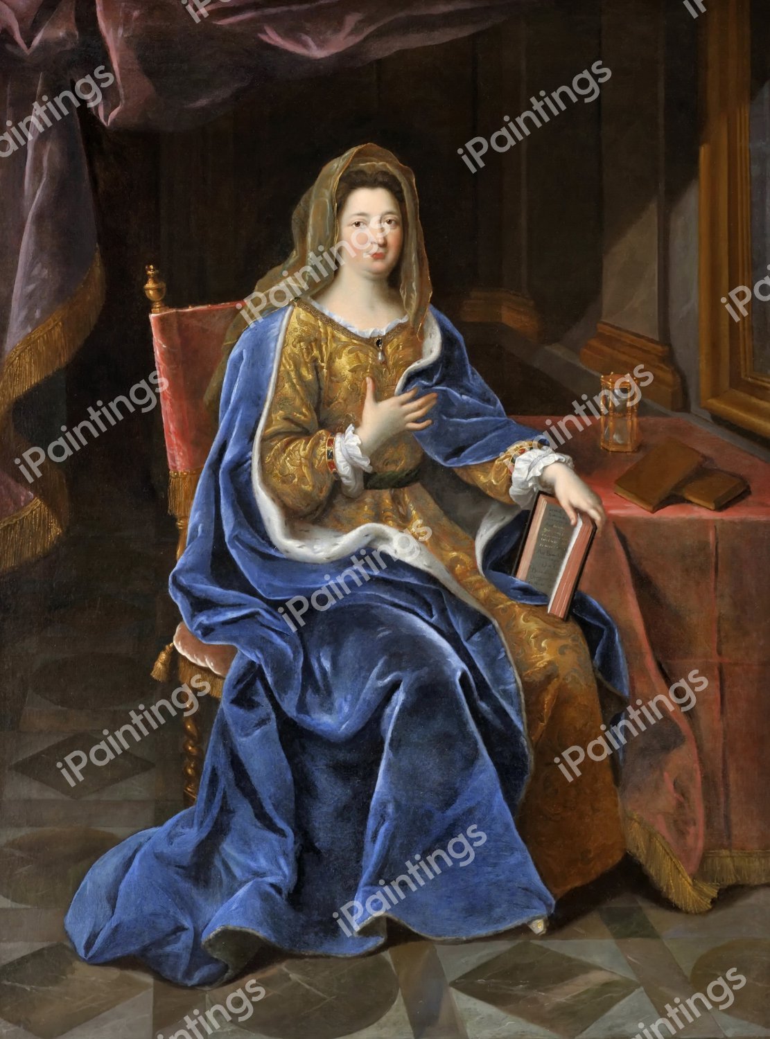 Francoise d'Aubigne, Marquise de Maintenon. The painting by Pierre Mignard