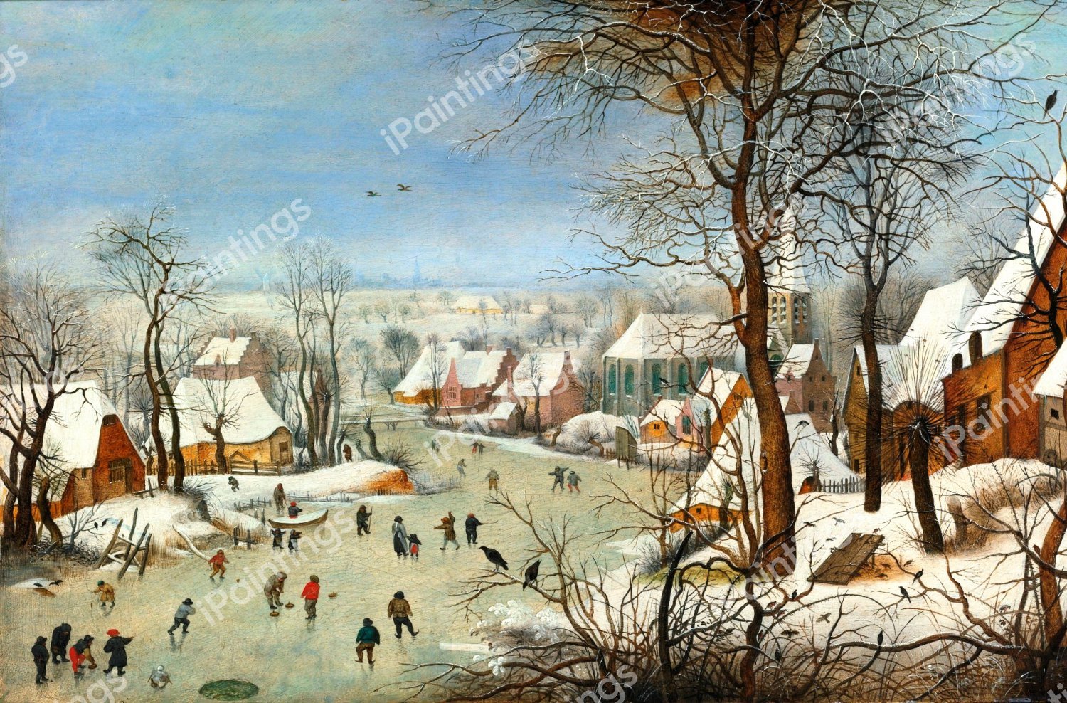 The Bird Trap. The painting by Pieter Bruegel the Younger