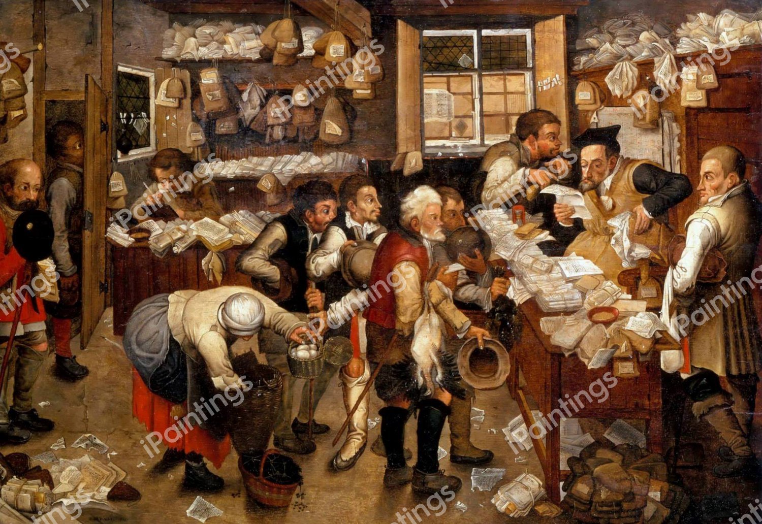 The Tax Collector. The painting by Pieter Bruegel the Younger