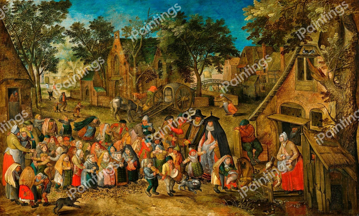 The Whitsun Bride. The painting by Pieter Bruegel the Younger