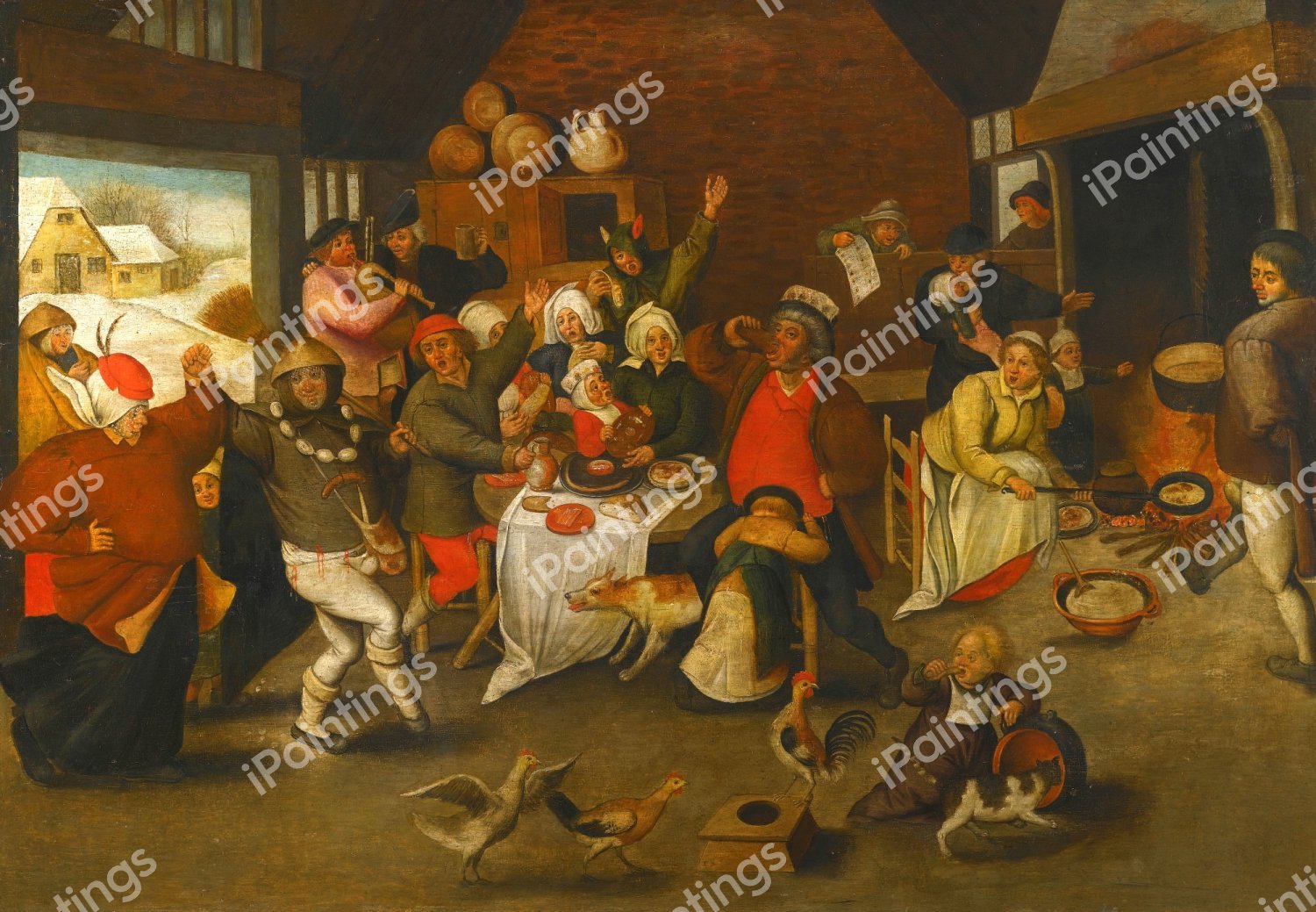 Twelfth Night. The painting by Pieter Bruegel the Younger