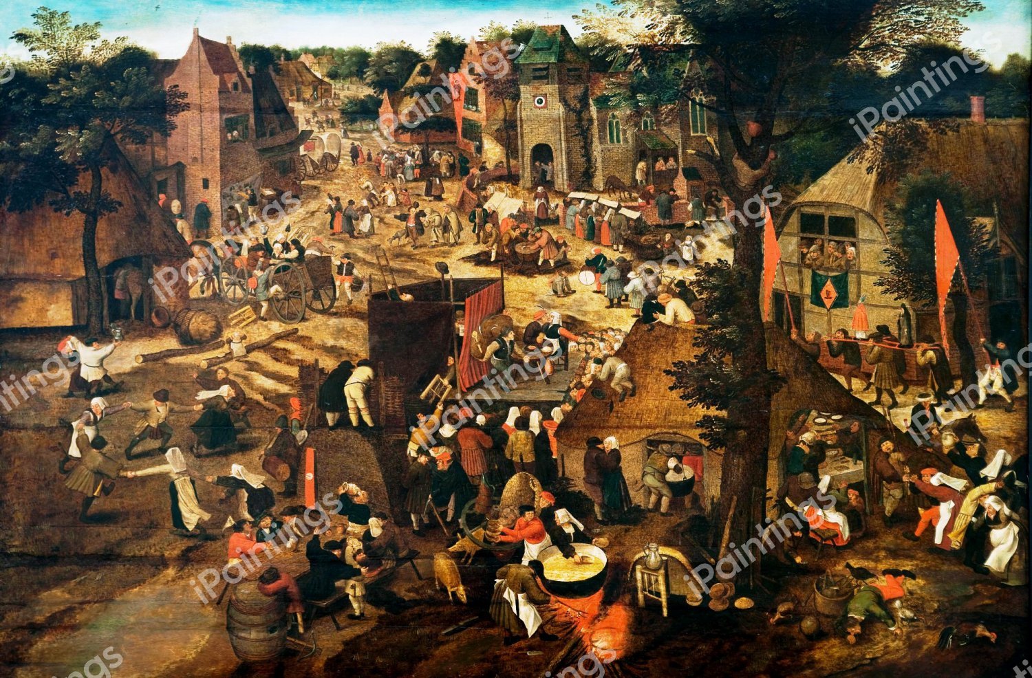 Village Fair (Village Festival). The painting by Pieter Bruegel the Younger