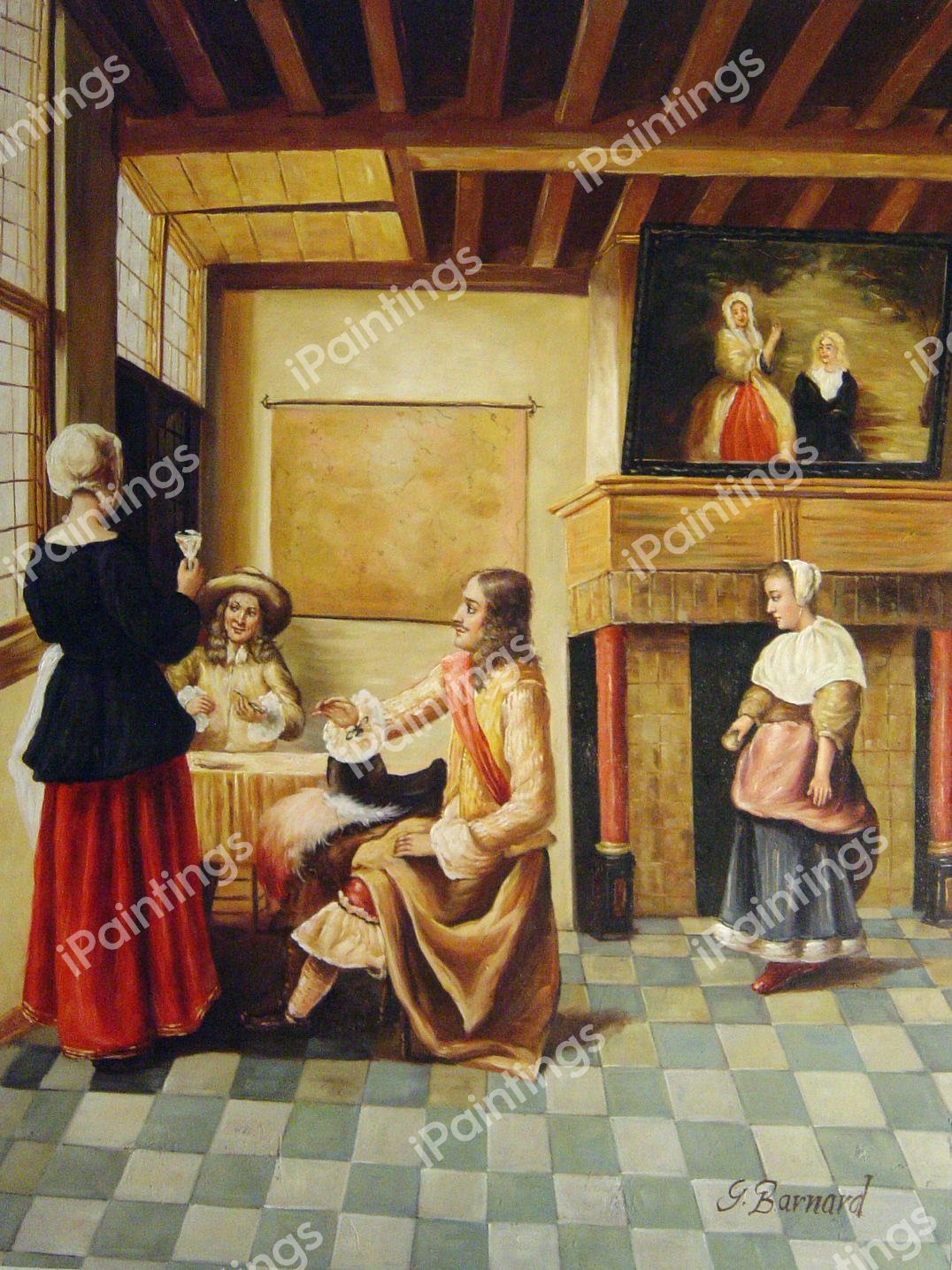 Interior Of A Dutch House. The painting by Pieter De Hooch