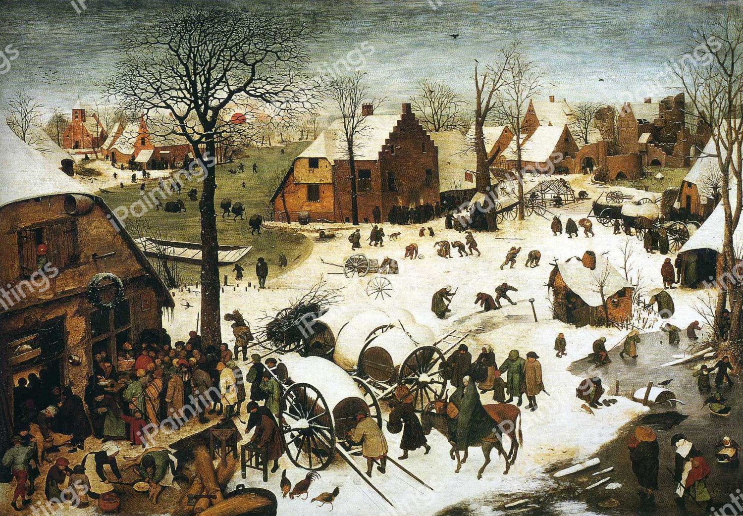 Census at Bethlehem. The painting by Pieter the Elder Bruegel