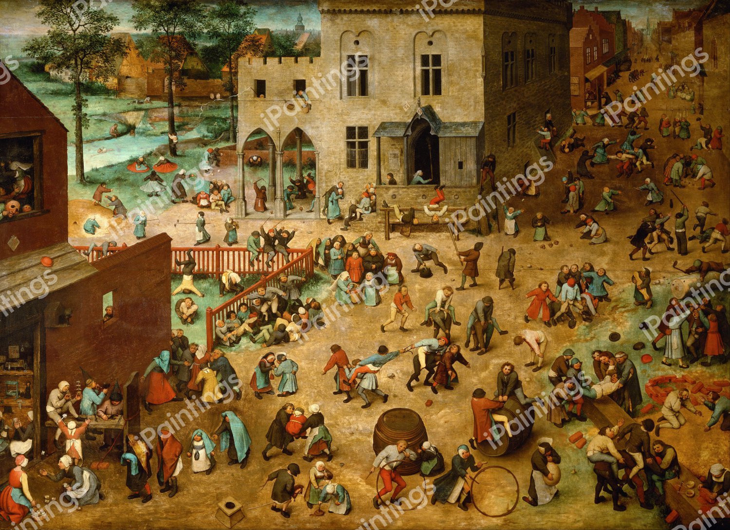 Children's Games. The painting by Pieter the Elder Bruegel