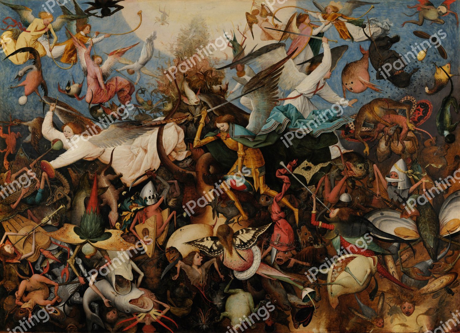 The Fall of the Rebel Angels. The painting by Pieter the Elder Bruegel