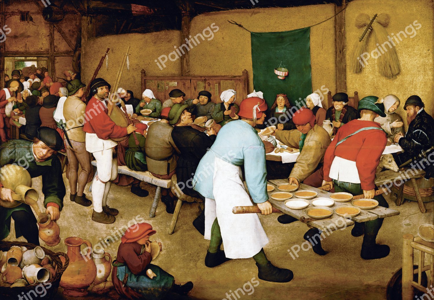 The Peasant Wedding. The painting by Pieter the Elder Bruegel