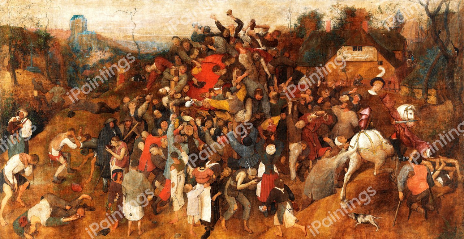 The Wine of Saint Martin's Day. The painting by Pieter the Elder Bruegel