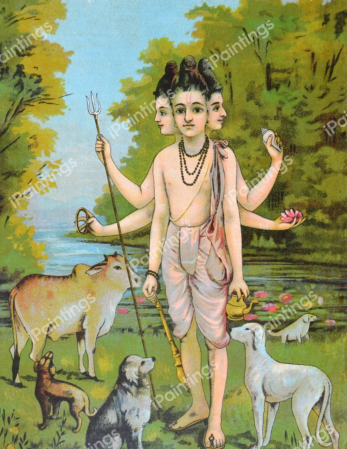 Dattatreya. The painting by Raja Ravi Varma