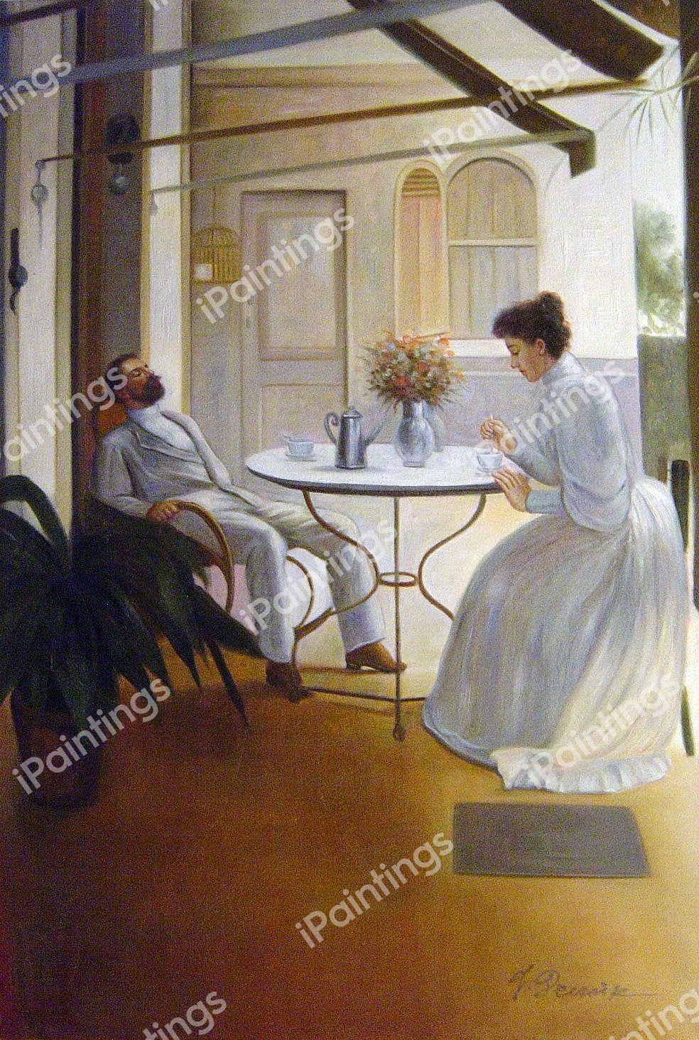 Interior Al Aire Libre. The painting by Ramon Casas