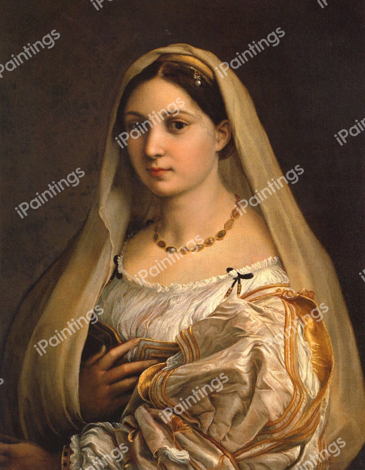 Donna Velata, also known as Woman with a Veil. The painting by Raphael 