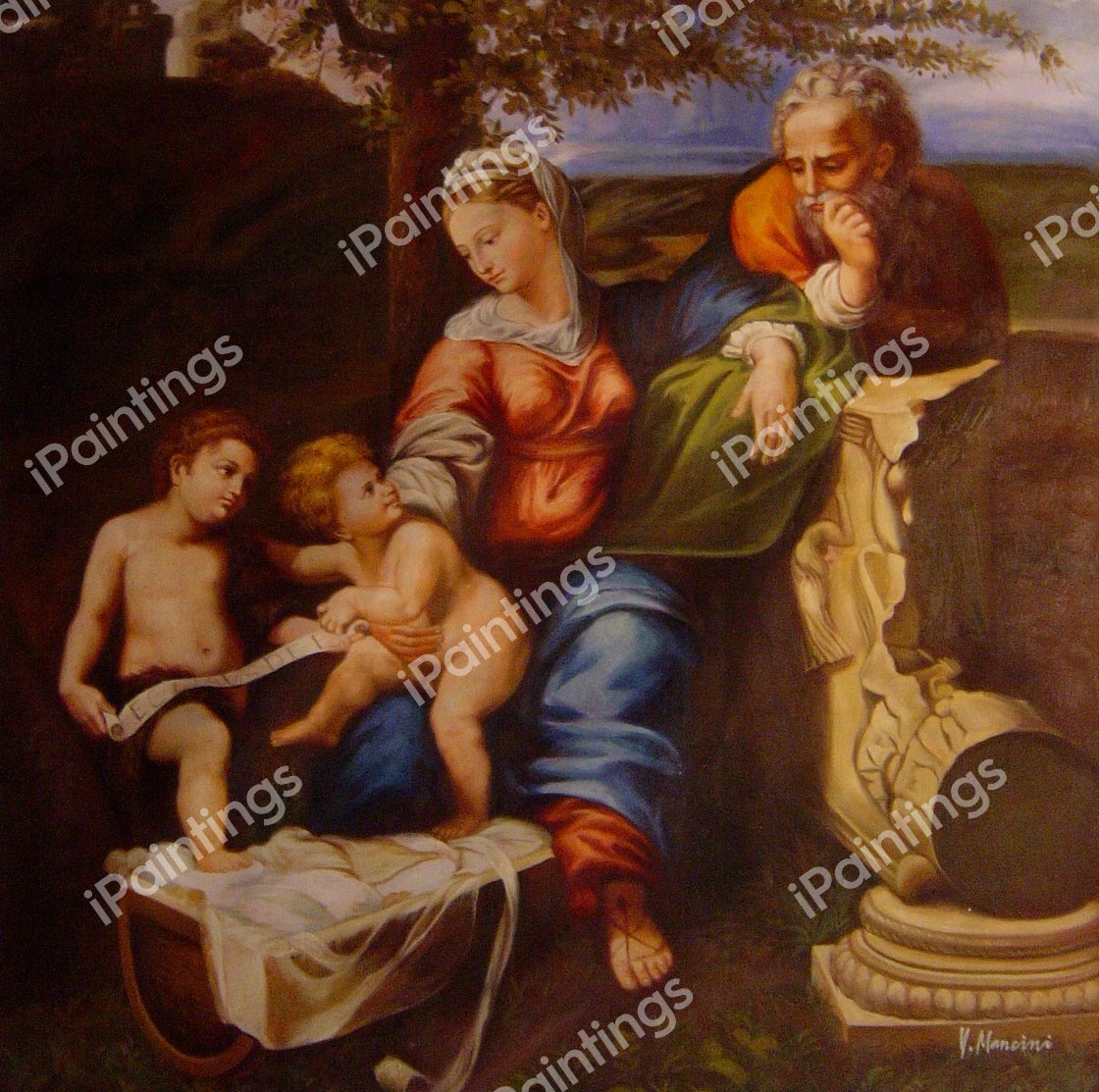 Holy Family, Virgin Of The Oak. The painting by Raphael 