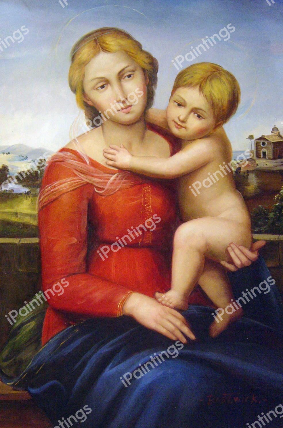 Madonna And Child. The painting by Raphael 