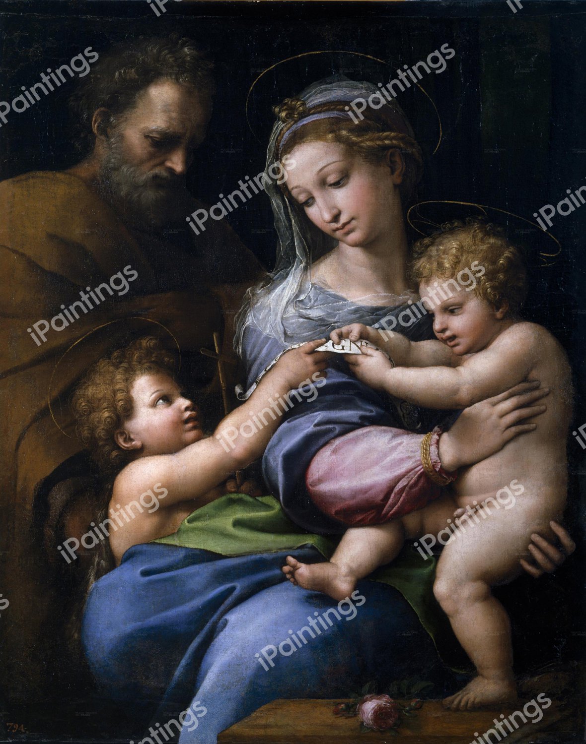 Madonna of the Rose. The painting by Raphael 