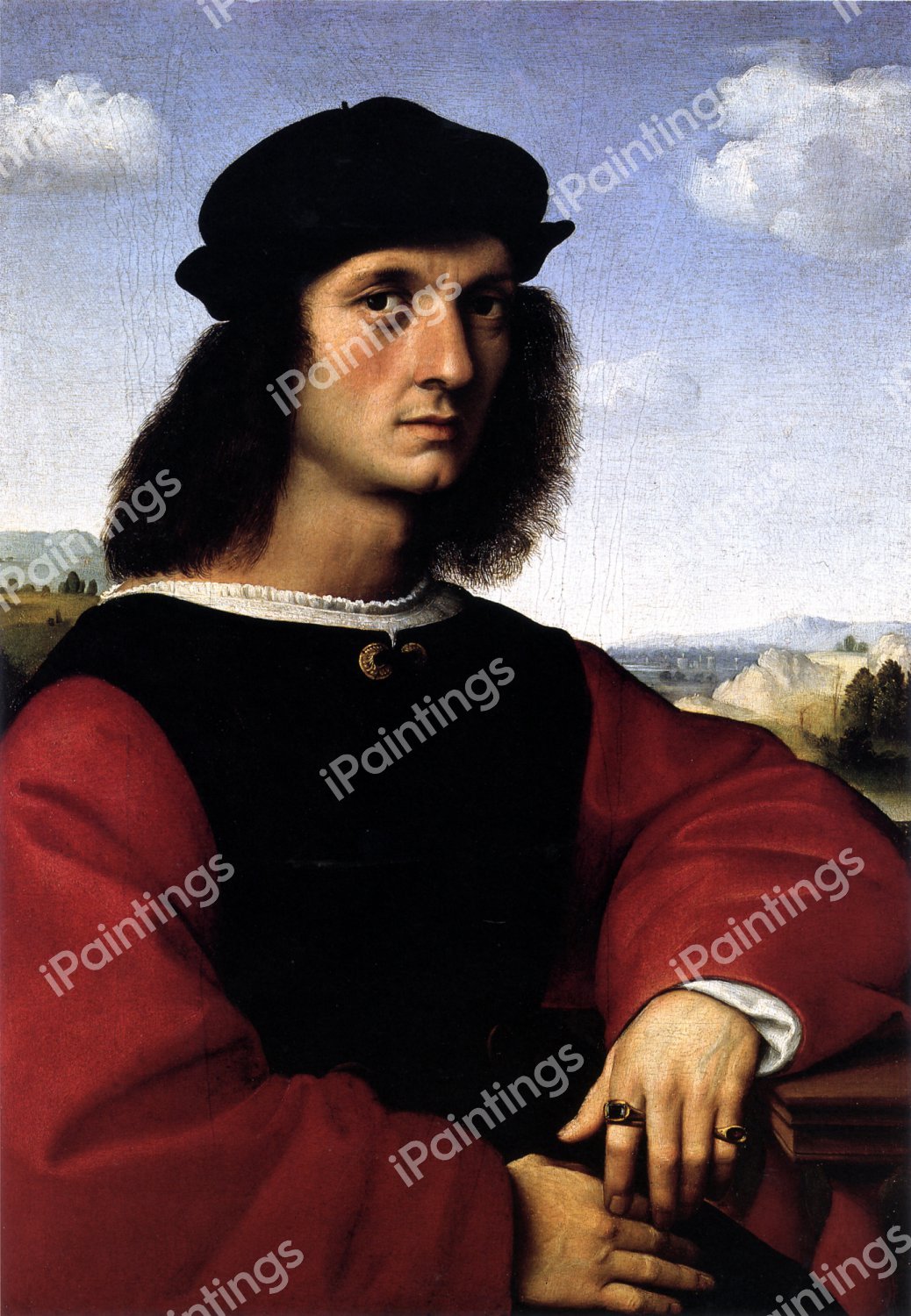 Portrait of Agnolo Doni. The painting by Raphael 