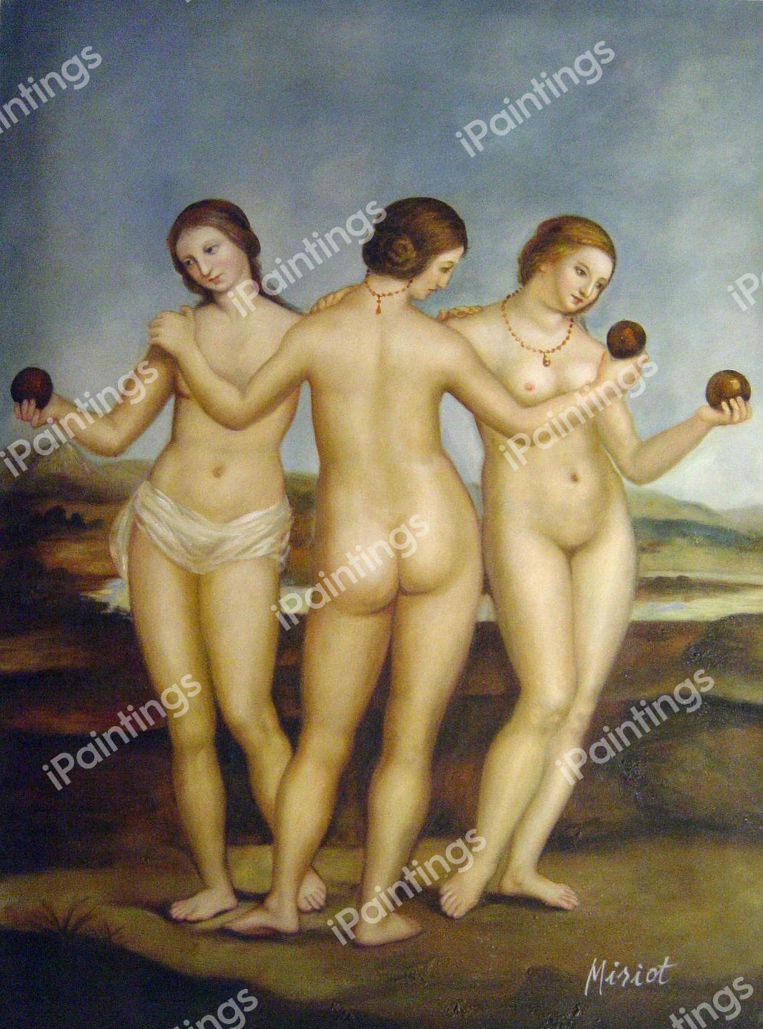 The Three Graces. The painting by Raphael 