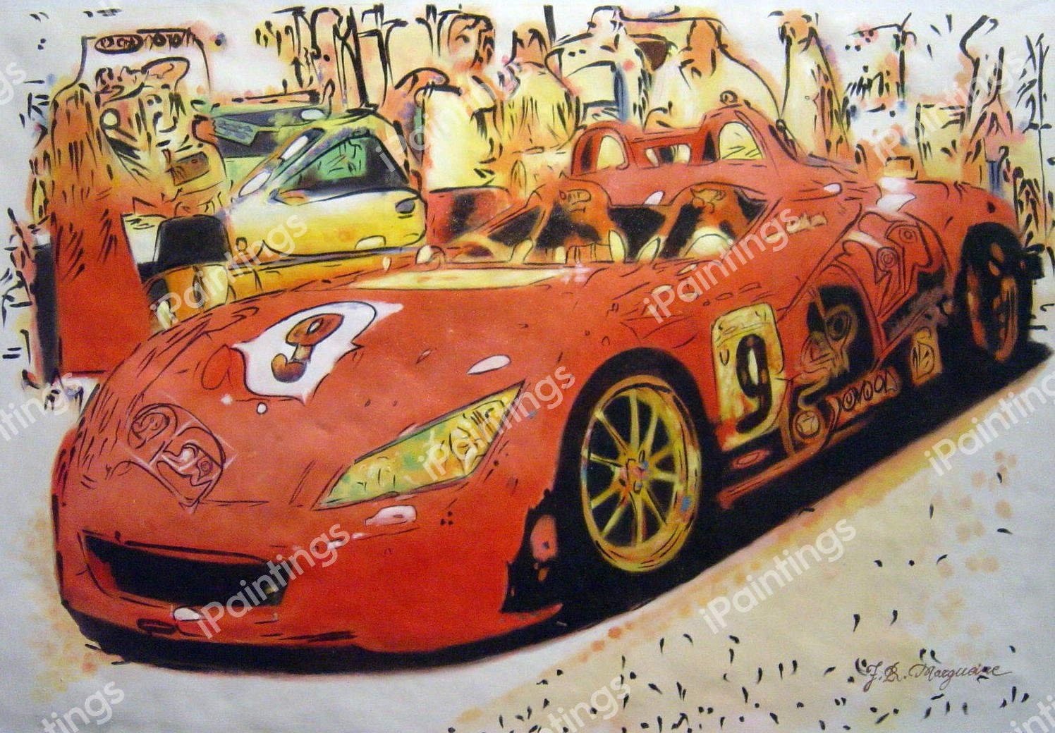 Real Fast Sports Car. The painting by Our Originals