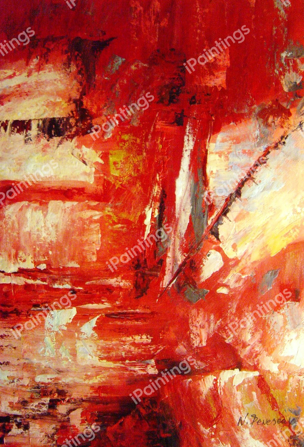 Red Burst Of Color. The painting by Our Originals