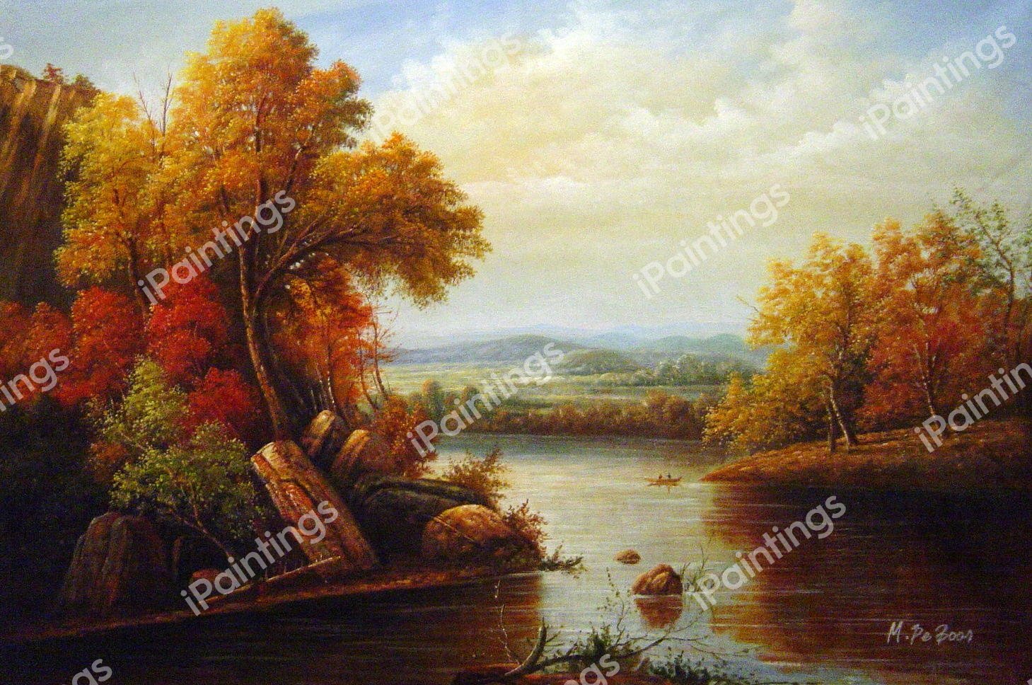 Indian Summer. The painting by Regis-Francois Gignoux
