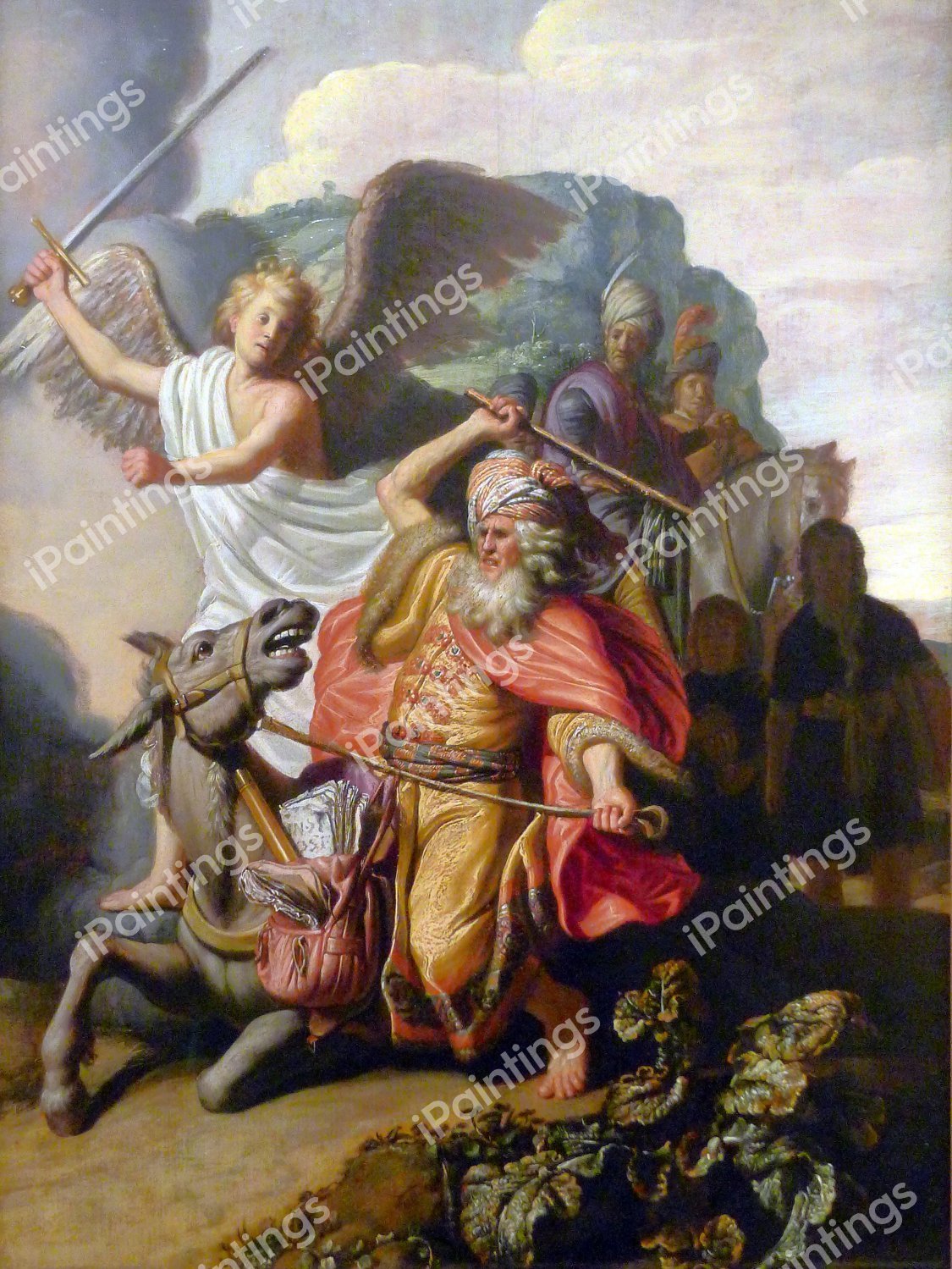 Balaam and the Ass. The painting by Rembrandt van Rijn