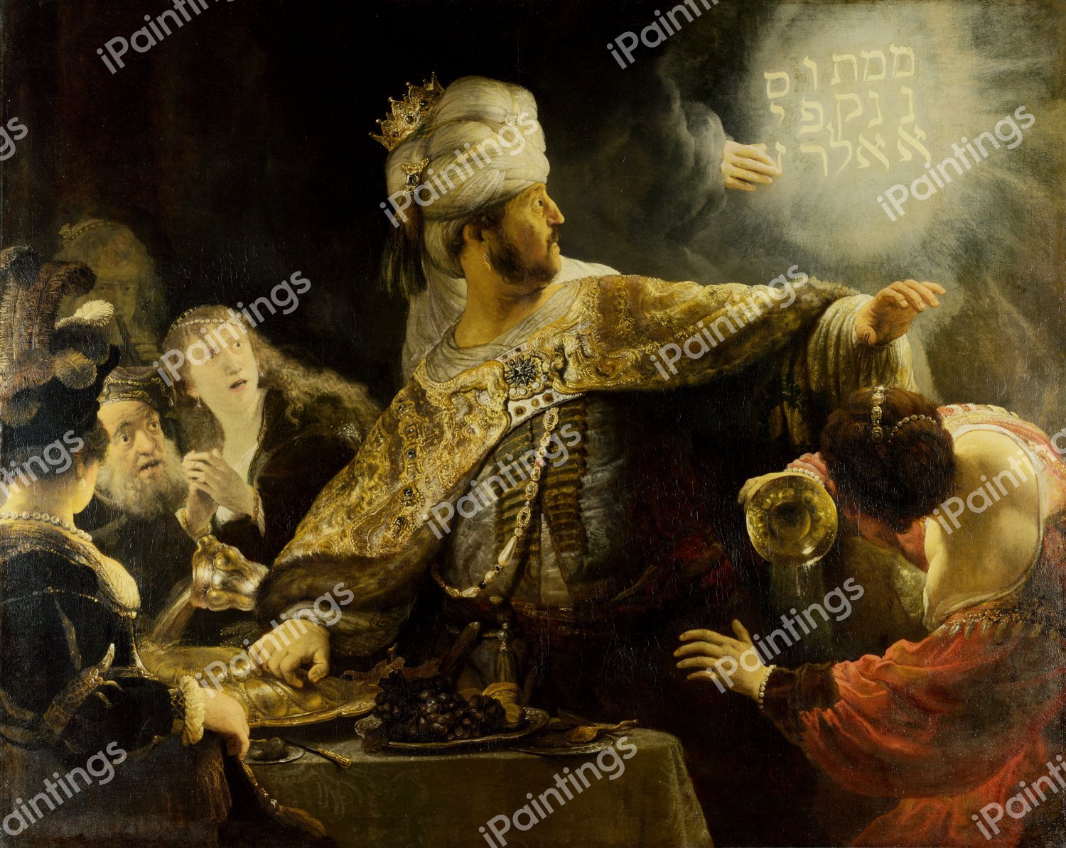 Belshazzar's Feast. The painting by Rembrandt van Rijn