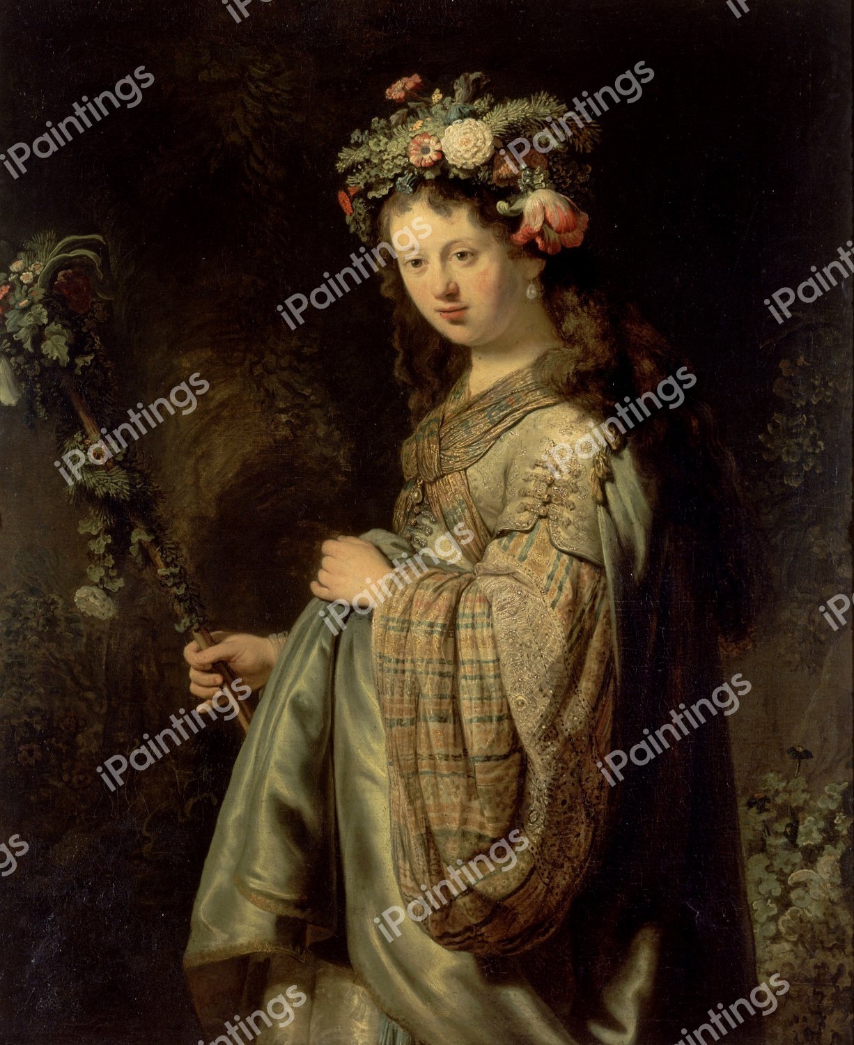 Flora, 1651. The painting by Rembrandt van Rijn