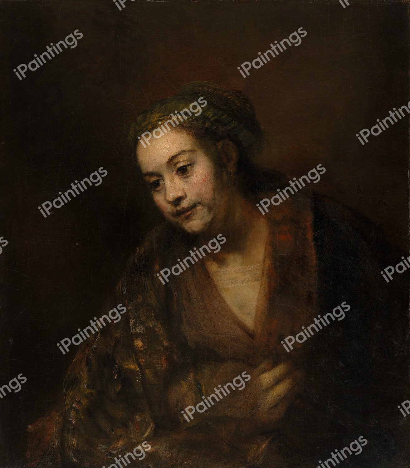 Hendrickje Stoffels. The painting by Rembrandt van Rijn