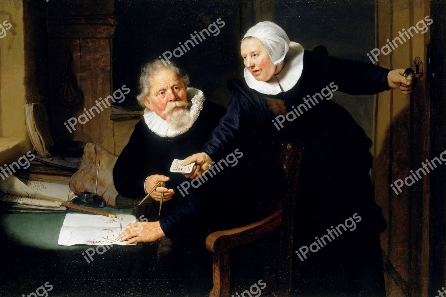 Jan Rijcksen and his Wife, Griet Jans (The Shipbuilder and his Wife). The painting by Rembrandt van Rijn